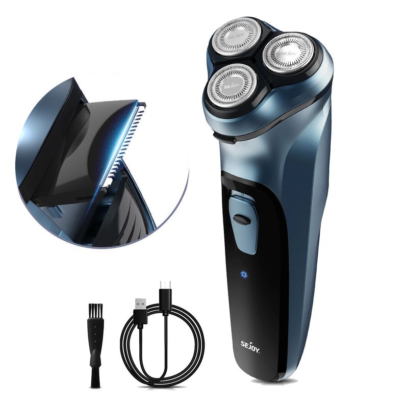Men's Razor Rotary Electric Shaver With Pop-Up Trimmer USB Cordless Beard Razor_voghion.com