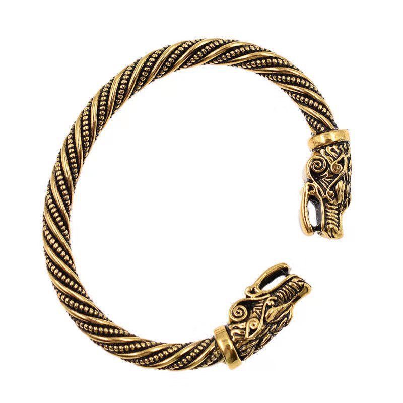 Teen Wolf Head Bracelet Indian Jewelry Fashion Vikings Accessories Wristband Cuff Bracelet For Men Creative Bangles_voghion.com