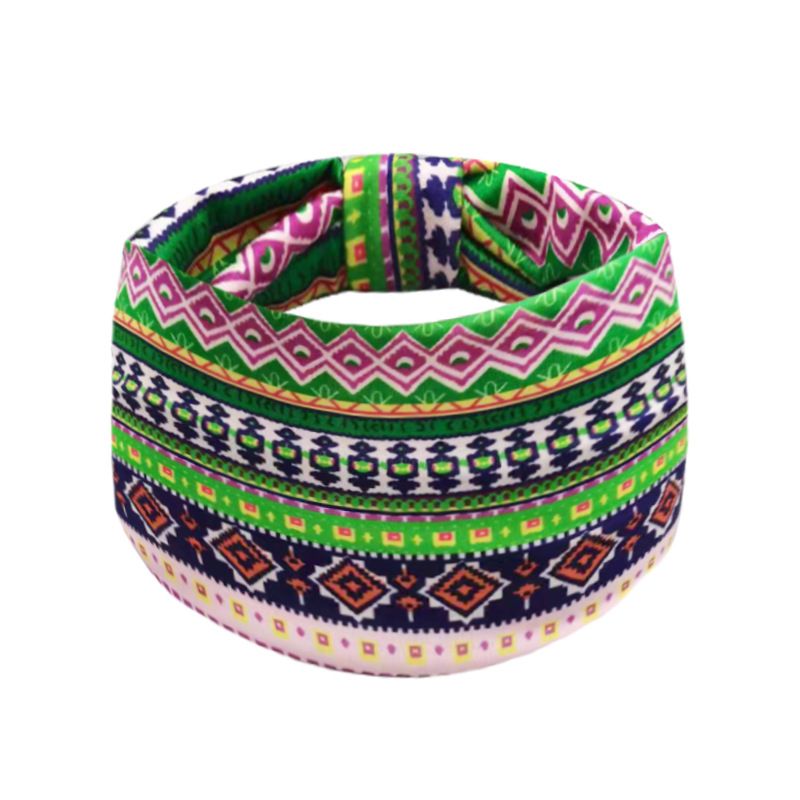 Bohemian women's elastic headband, fashionable printed wide brimmed headscarf, sports yoga headband_voghion.com