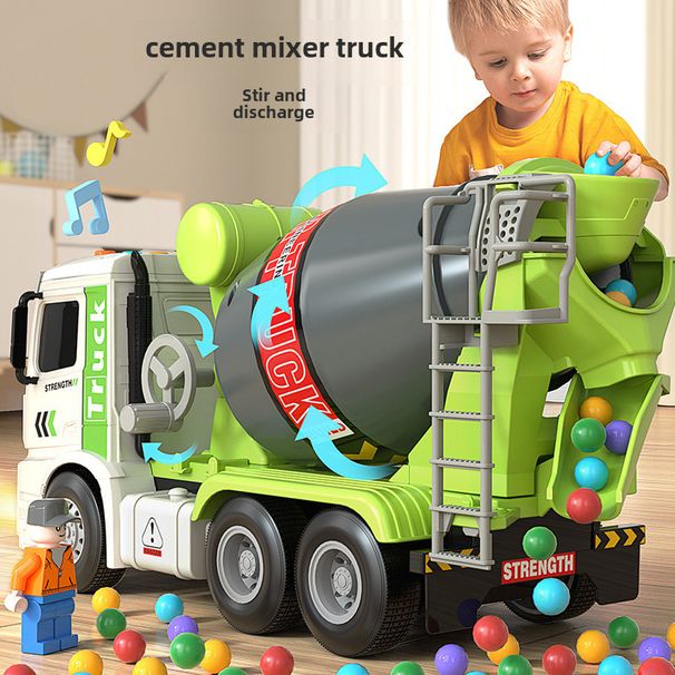 Simulation Inertia Engineering Vehicle Cement Mixing Truck - Educational Toy_voghion.com