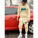 2024 New Spring and Autumn Fashion English Flame Word Hoodie Sports Set_voghion.com