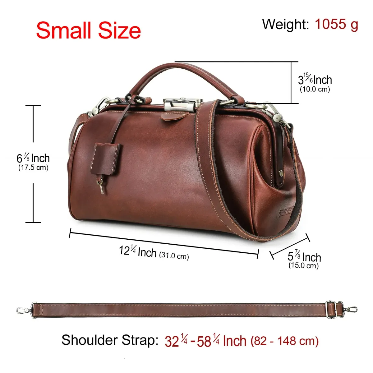 CONTATTI Borsa a tracolla in vera pelle con manico superiore per donna, borsa a mano con struttura in metallo, borse da donna, moda donna_voghion.com