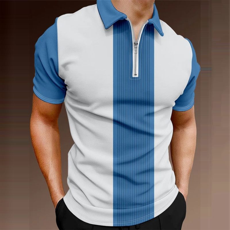 Polo con bottoni Summer Loose Top T-shirt alla moda in stile hawaiano stampato in 3D Polo sportiva traspirante in poliestere_voghion.com
