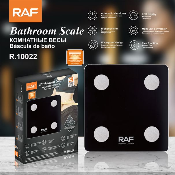 Balança eletrônica corporal RAF, balança de vidro de alta precisão para uso doméstico, design durável_voghion.com