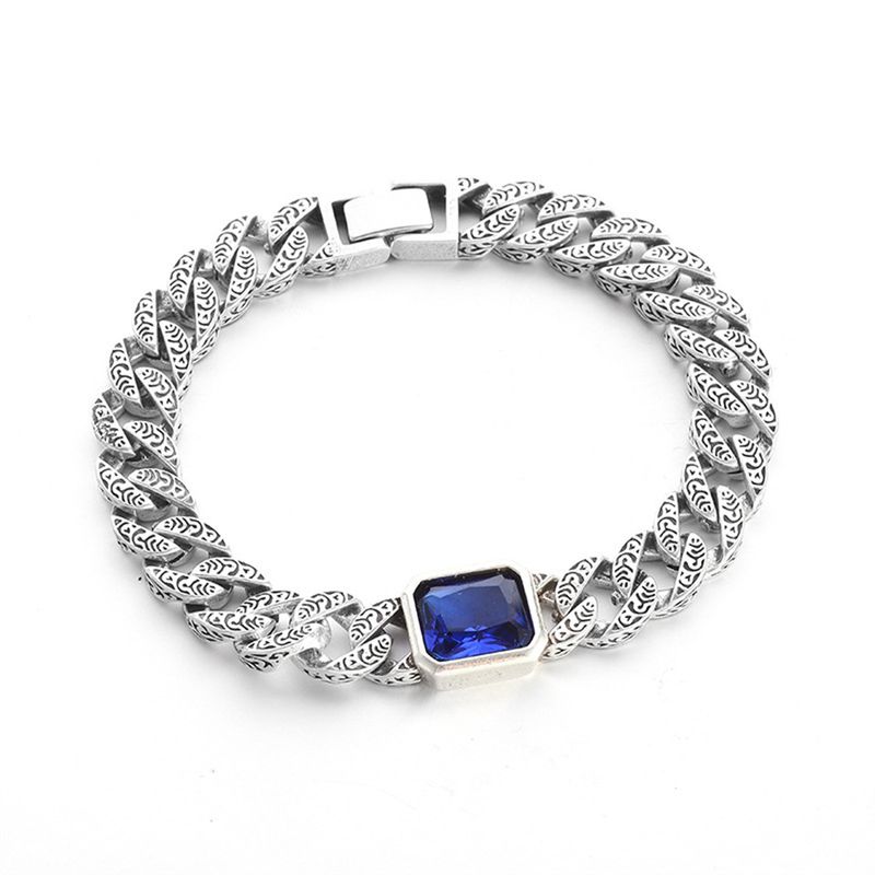 New Style Unisex Blue Couple Men And Women Cuban Personalized Men's Bracelets Trendy_voghion.com