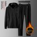 High-quality Casual Suit Men's Autumn Hooded Sweater Men's Suit Large Size Sports Velvet Men's Two-piece Suit_voghion.com