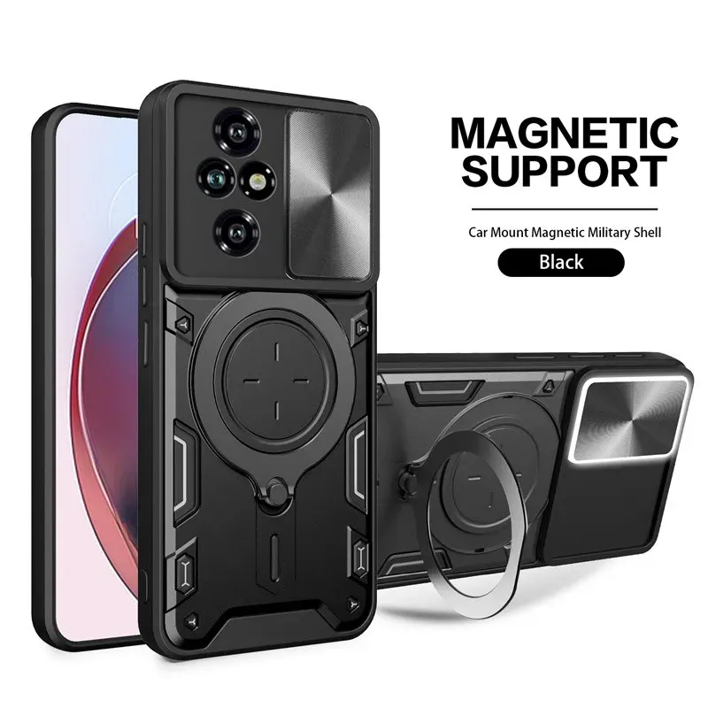 Kickstand Armor Protective Cover For Honor 200 Pro Honor 200 Lite Case Slider Lens Protection Shockproof Funda Coque Capa_voghion.com