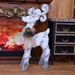White Glowing Christmas Deer Decoration, Festive Reindeer Ornament For Home, Hotel Window Display, Holiday Scene Setup_voghion.com
