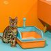Box 4-Piece Set Large Semi-Enclosed Litter Tray Snap-On Detachable High-Side Splash-Proof Cat Toilet_voghion.com