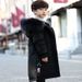 Winter New Style Boy Cotton Coat Korean Style Medium And Large Children's Children's Medium And Long Thick Large Fur Collar Down Cotton Coat_voghion.com