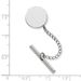 Kelly Waters Rhodium-plated Polished Round Engravable Tie Tac With Safety Chain_voghion.com