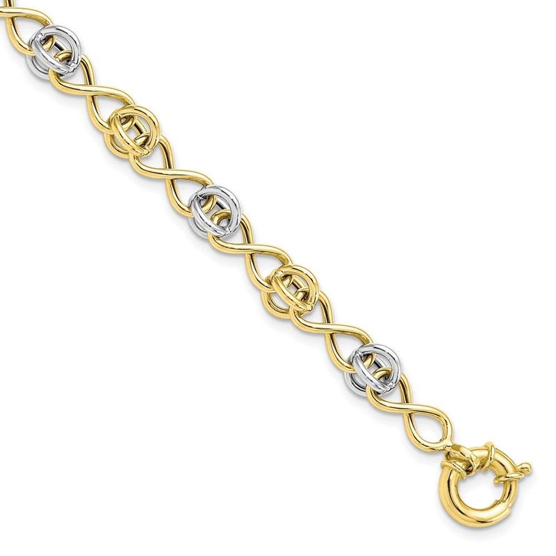 10K With White Rhodium Polished Fancy Bracelet_voghion.com