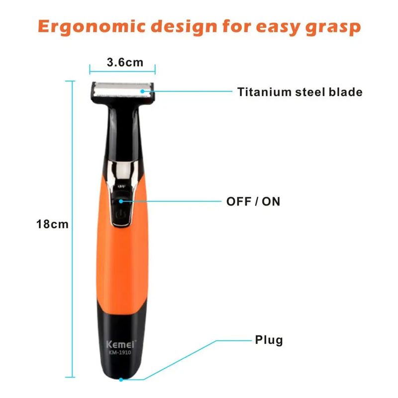Cutter Adjustable Led Display Rechargeable Kemei KM-1910 Portable Waterproof Electric Shaver kemei shaver_voghion.com