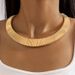 Tocona Vintage Overdreven Goud Zilverkleurige Chunky Choker Voor Vrouwen Gestreepte Kraagketting Met Verstelbare Ketting Sieraden_voghion.com