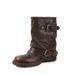 2025 Herbst New Western Cowboy für Frauen, Wrinkled Pile Martin Boots, Black Fashion Chunky Heel Cuff Boots_voghion.com