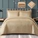 Solid Color Quilted Bedspread Ultrasonic Embossed Flannel Duvet Cover With Dot Pattern Warm Cotton Filled Blanket For All Seasons_voghion.com