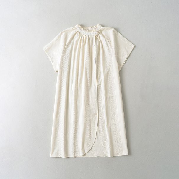 Damenbekleidungsdesign All Match Loose Button Kurzarm-Midikleid_voghion.com