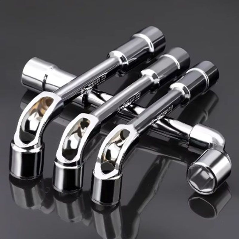 Strumenti hardware - Chiave forata a specchio - Chiave a bussola a gomito a L - Chiave per tubi manuale con bocca di fresatura a 7_voghion.com