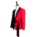 CT Xiao Zhan Style Red And Black Slim Fit Stage Show Singer Performance Tassel Belt Men's Formal Suit Set_voghion.com