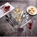 Set di posate in acciaio inossidabile da 5 pezzi: elegante design goffrato e traforato, posate lucidate a specchio per matrimoni, banchetti e cene di lusso_voghion.com