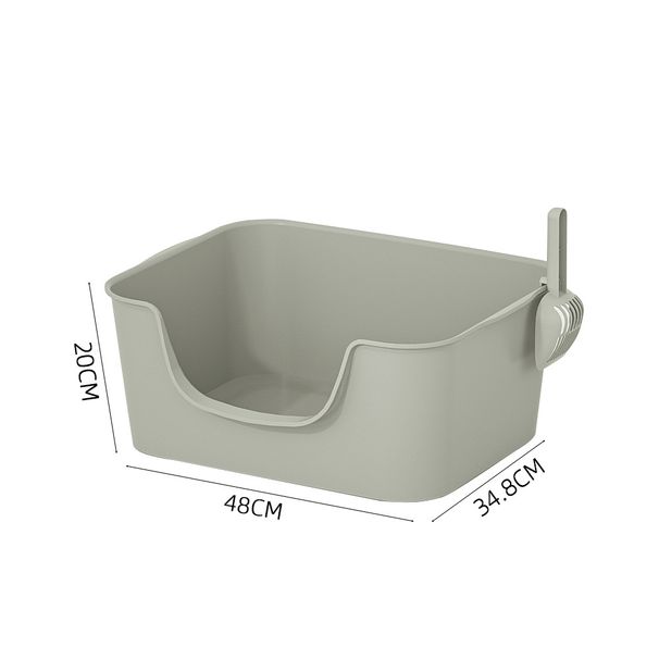 Vierkante doos, groot, middelgroot, halfopen badtoilet, spatwaterdichte geïntegreerde kattenbak_voghion.com