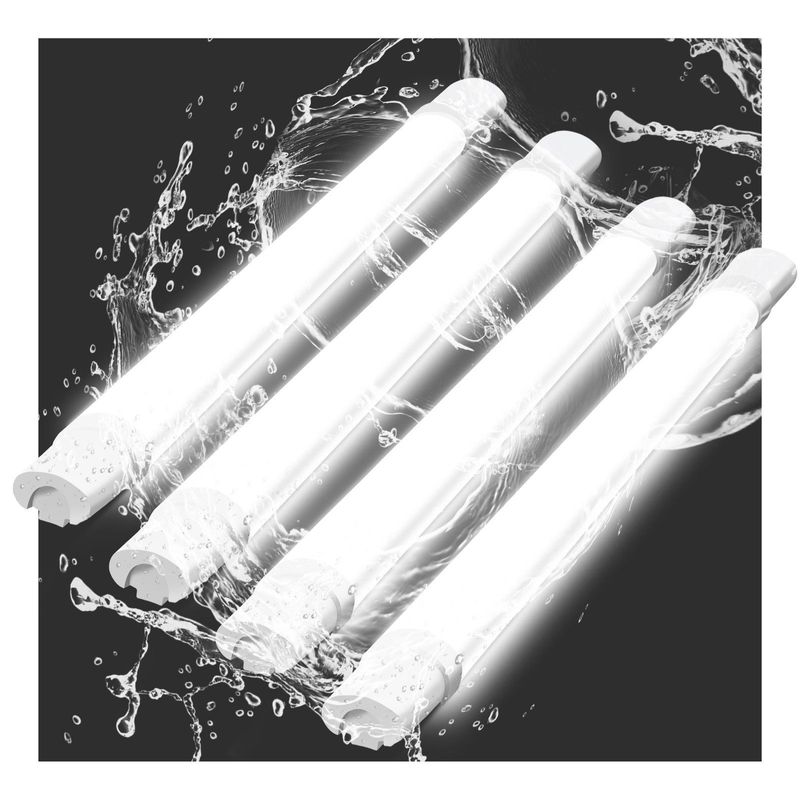 Deckenleuchte LED 4ER Feuchtraumleuchte 90CM - Deckenlampe Led Röhre 24W 3000LM Kellerlampe IP65 Wasserfest 5000K Wannenleuchte Für Garage Werkstatt_voghion.com