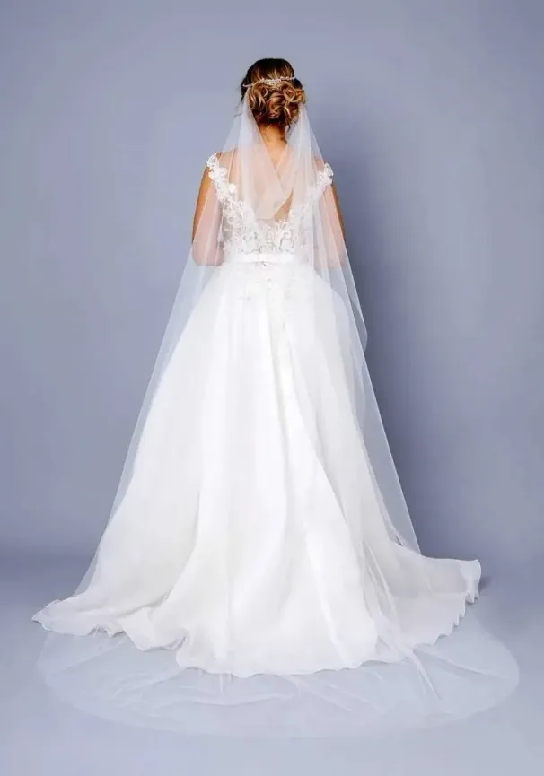 Bijoux De cheveux Boho mariage mariée voile drapé bohème voiles bout des doigts chapelle Boho mariée voile Velos De Novia 2019_voghion.com