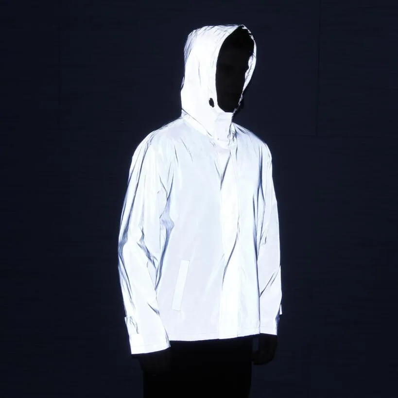Men's Clothing outdoor sports street dance reflective windbreaker hooded jacket without hip hop jacket_voghion.com
