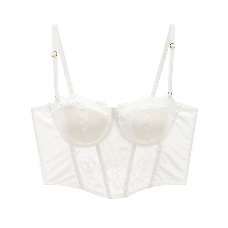 New French Smooth Lace Sexy Vest style Underwear Soft Steel Ring Small Chest Gathering Bra_voghion.com