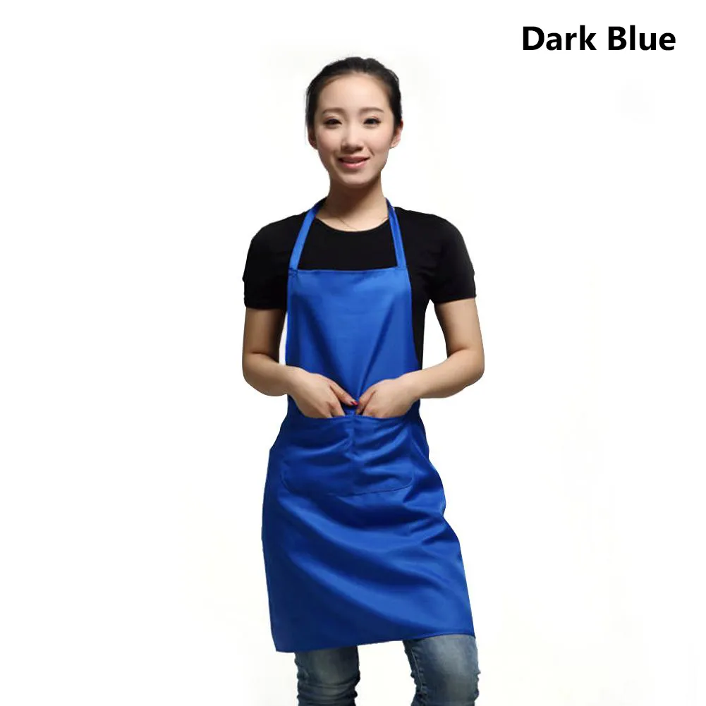 Tablier de cuisine en toile de couleur pure, unisexe, pour femme et homme, pour chef, serveur, café, boutique, barbecue, coiffeur, 10 couleurs_voghion.com