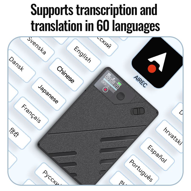 Novo gravador A5AI com tela ChatGPT, transcrição inteligente, gravador de tradução, controle de aplicativo_voghion.com