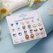 New Style Monthly Combination Earrings, 12 Pairs Of Flower, Heart, Star, And Moon Diamond Encrusted Card Earrings Set_voghion.com