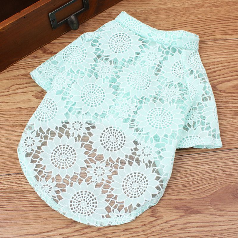 Pet Teddy Dog Spring/Summer Thin Clothes Hollow Bottom Shirt ()_voghion.com