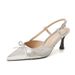 Sheepskin Style Pointed High-heeled Shoes For Women Slim Heels, Spring New Design With Bow, Shallow Mouth, Straight_voghion.com