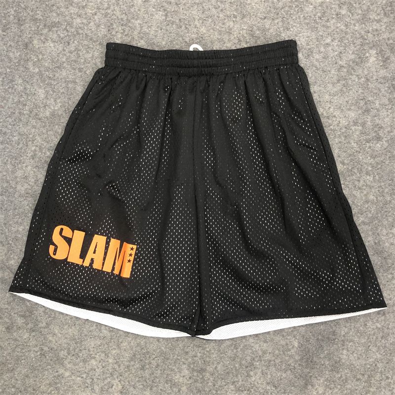 Men's Summer large mesh double-layer knee-short basketball baggy sports training quarter pants_voghion.com