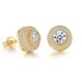Unisex hot selling volledige diamanten oorbellen, zirkoon micro ingelegde hiphop trendy ronde heren oorbellen_voghion.com