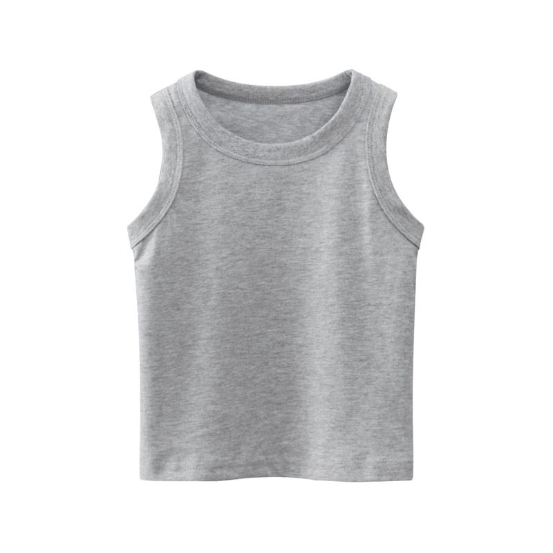 Kids’ Clothing Children's Solid Color Vest Summer Advertising Shirt Without Pattern_voghion.com