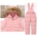 Premium Kids Winter Down Jacket Set – Detachable Hood, 80% White Duck Feather, Soft & Warm Zippered Coat With Pants For Boys & Girls (90-120cm)_voghion.com