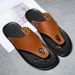 Chanclas casuales de moda de verano 2023 para hombre, versión coreana, zapatos de playa sencillos de suela plana, de punta abierta a la moda, geniales_voghion.com