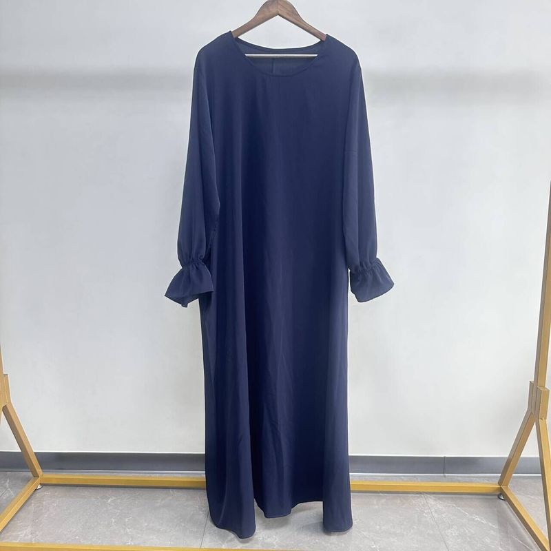 Women's Clothing Muslim Middle Eastern Robe Women's Abaya Loose Summer Dress With Scarf_voghion.com