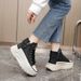 Women's high top shoes for women autumn new women's shoes round toe shoes thick soles increased casual sneakers street shooting ins_voghion.com