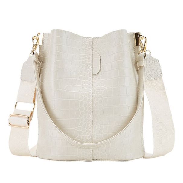 Borsa a tracolla da donna in pelle patchwork di grande capacità, alla moda, motivo coccodrillo_voghion.com