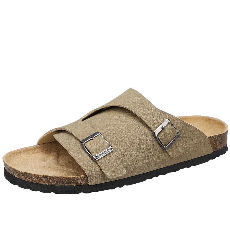 Summer Flip-Flops for Beach Slippers Brown Sandals Comfortable Soft Non-Slip Bathroom Shoes Men Slides_voghion.com