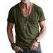 Pocket Clothing Men's V-Neck Solid Color Plus Size Casual Short Sleeve T-Shirt_voghion.com