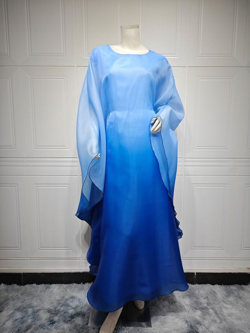 Abbigliamento da donna Abito in raso sfumato, modesto, musulmano, mediorientale, taglia unica, abito largo_voghion.com
