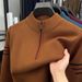 Thickened Warm Winter 2025 New Half-Zip Collar Jacket Base Shirt Knitted Sweater For Men_voghion.com