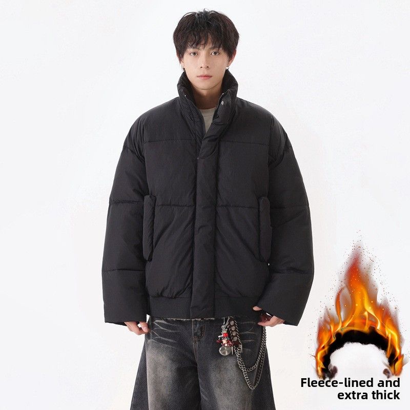 Padded Clothes Men And Women Loose Padded Jacket Bread Clothes Short Stand-up Neck Padded Jacket_voghion.com