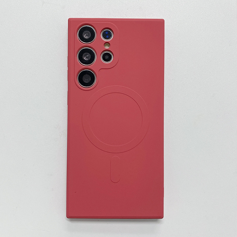 Mobile phone case wireless magnetic mobile phone case S23 liquid silicone S22plus all-inclusive protective cover new model_voghion.com