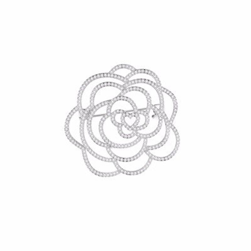 Xiaoxiangfeng high-end women's camellia brooch, 2023 new trendy luxury pin accessories, exquisite anti glare_voghion.com