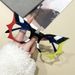New personalized little devil glasses frame bat shape anti-blue flat mirror_voghion.com